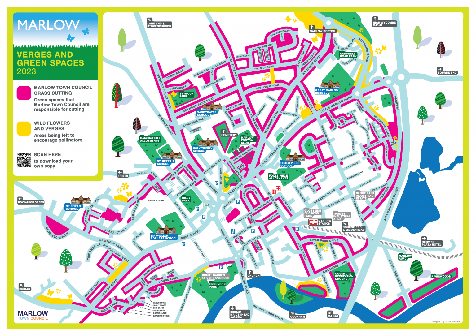 Map of Verges and Green Spaces Marlow Town Council