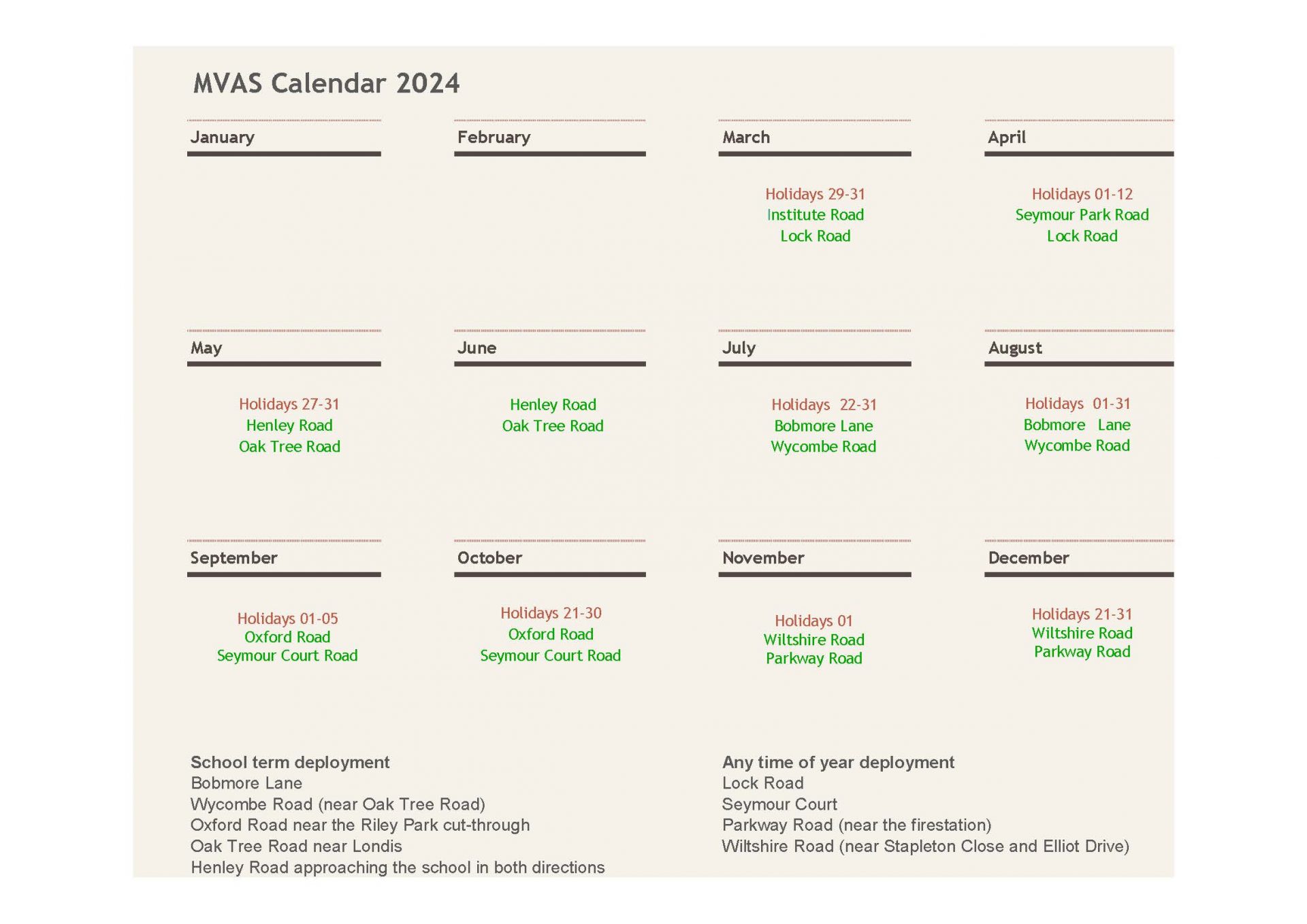 MVAS Calendar 2024